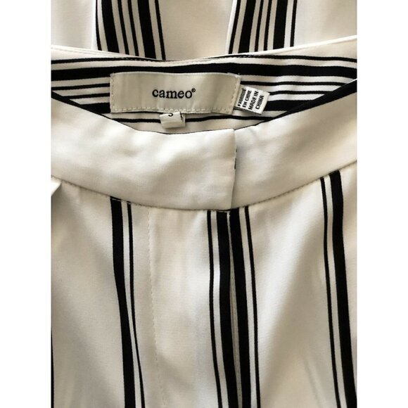 Cameo Womens White Striped Real Talk Wide-Leg Pant - Picture 7 of 12